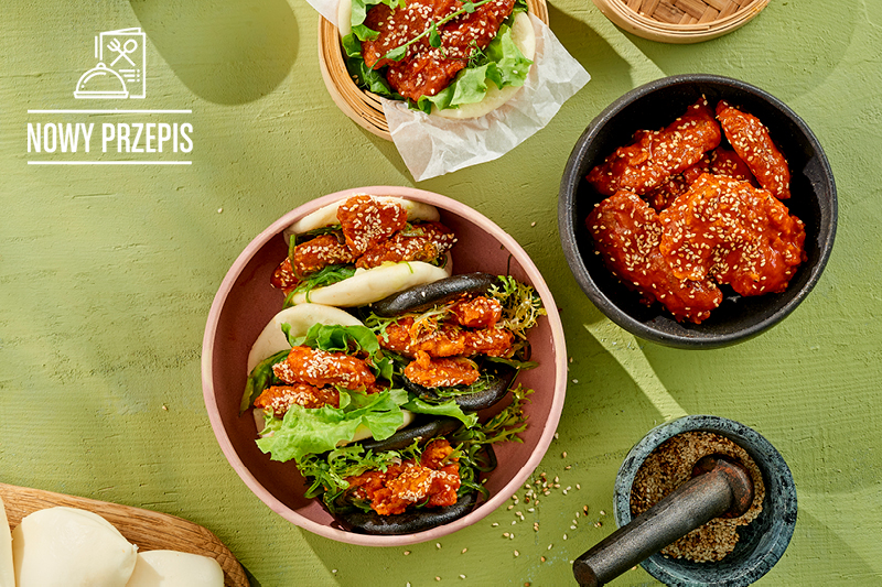 BUŁECZKI BAO Z ROŚLINNYM KOREAN FRIED CHICKEN